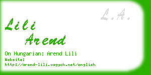 lili arend business card